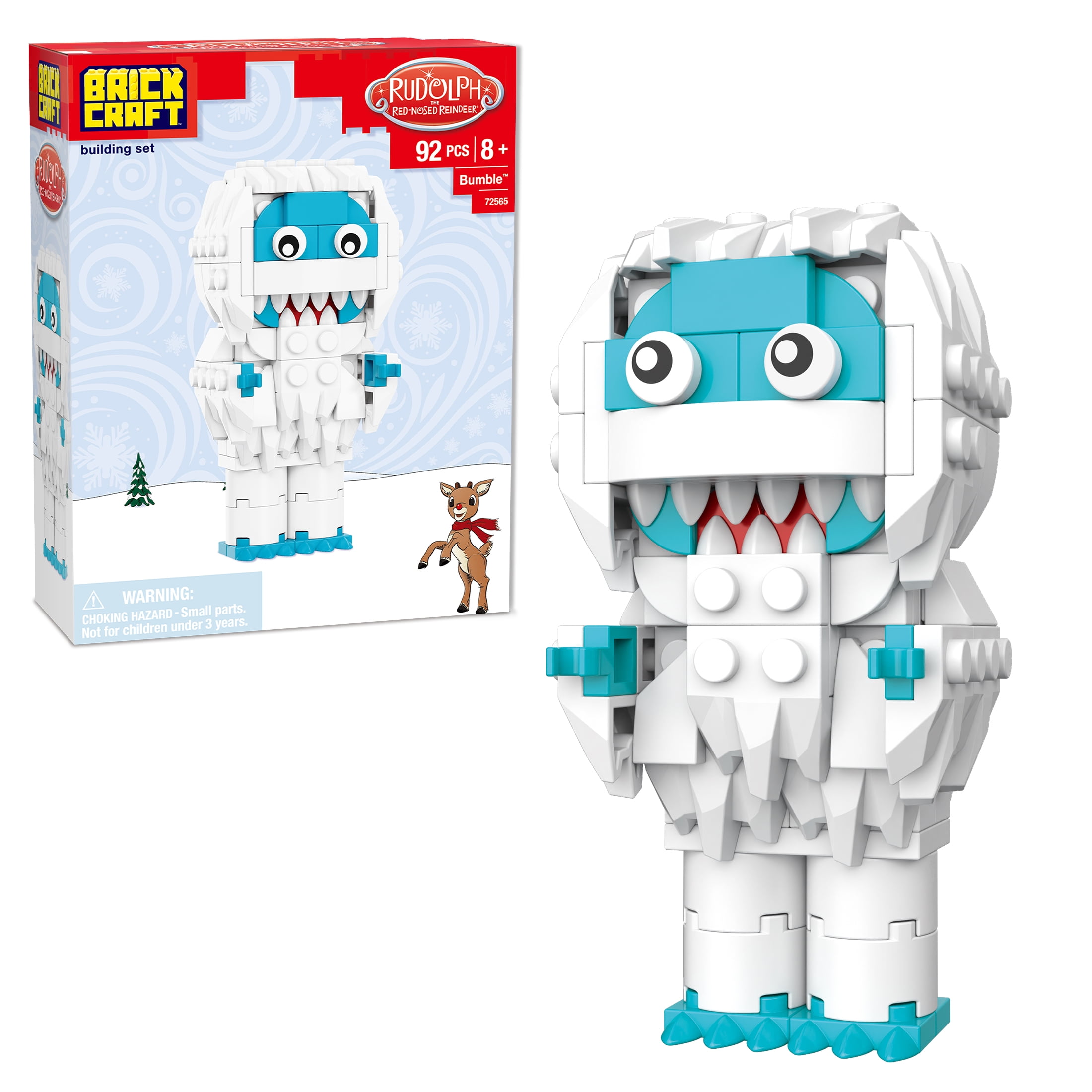 Brickcraft Rudolph the Red-Nosed Reindeer Bumble Brick Building Kit (92-Piece Set), Christmas Decoration, Collectible Holiday Figure, Nostalgic Gift