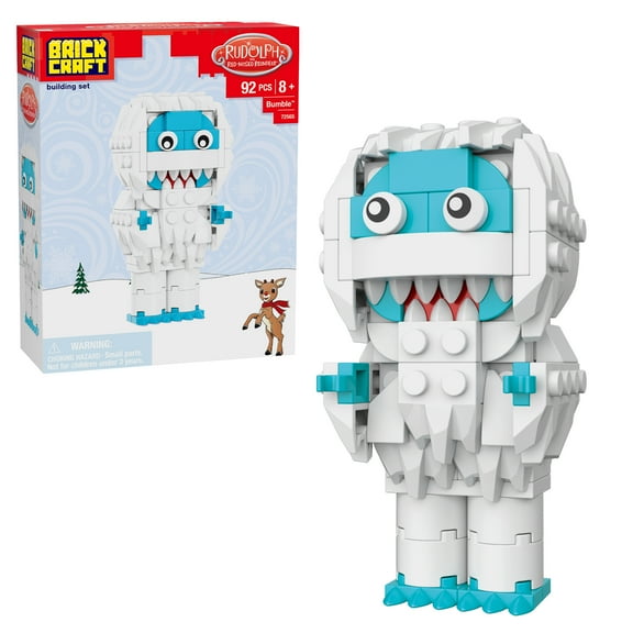 Brickcraft Rudolph the Red-Nosed Reindeer Bumble Abominable Snowman Ornament Kit, 73-Piece Christmas Decoration