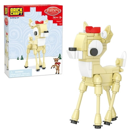 Brickcraft Rudolph the Red-Nosed Reindeer Clarice Brick Building Kit (74-Piece Set), Christmas Decoration, Collectible Holiday Figure, Nostalgic Gift