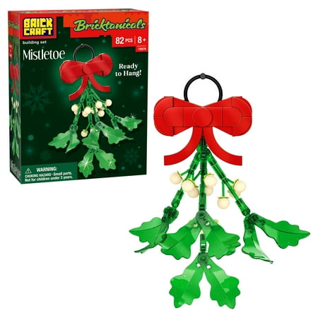 Brickcraft Bricktanicals Mistletoe Building Kit (82-Piece Set), Holiday Decoration, Festive Collectible, Christmas Display