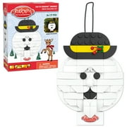 Brickcraft Rudolph the Red-Nosed Reindeer Sam the Snowman Ornament Building Kit, 77-Piece Hanging Christmas Decoration Collectible