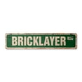 thumbnail image 1 of BRICKLAYER Vintage Plastic Street Sign mortar bricks free masons mason | Indoor/Outdoor |  18" Wide, 1 of 4