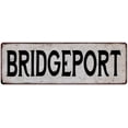 thumbnail image 1 of BRIDGEPORT Vintage Look Rustic Metal 6x18 Sign City State 106180041272, 1 of 1