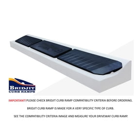 BRIDJIT Curb Ramps for 12ft Driveways, 3 Piece
