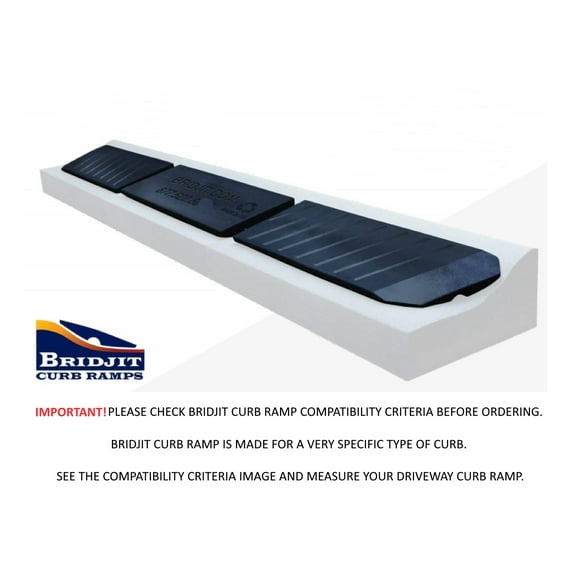 BRIDJIT Curb Ramps for 12ft Driveways, 3 Piece