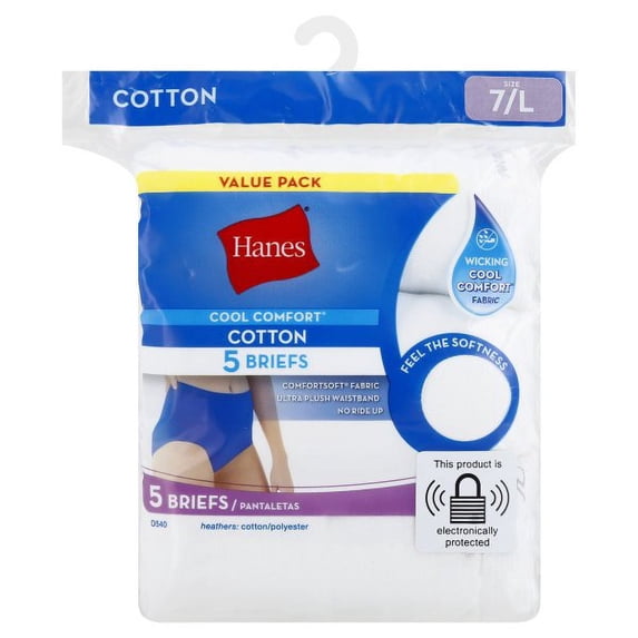Hanes Women's Cotton Brief Underwear 6-Pack – Soft, Tagless, Breathable