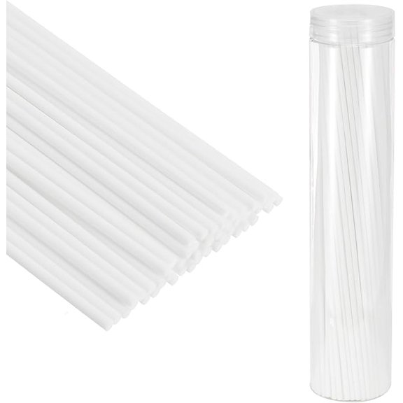 BRIG- 30CM/12Inch Reed Diffuser Stick, 100 Pack Fiber Aroma Fragrance Refill Sticks Replacement with PET Bottle for Home Office Hotel Party Wedding, White
