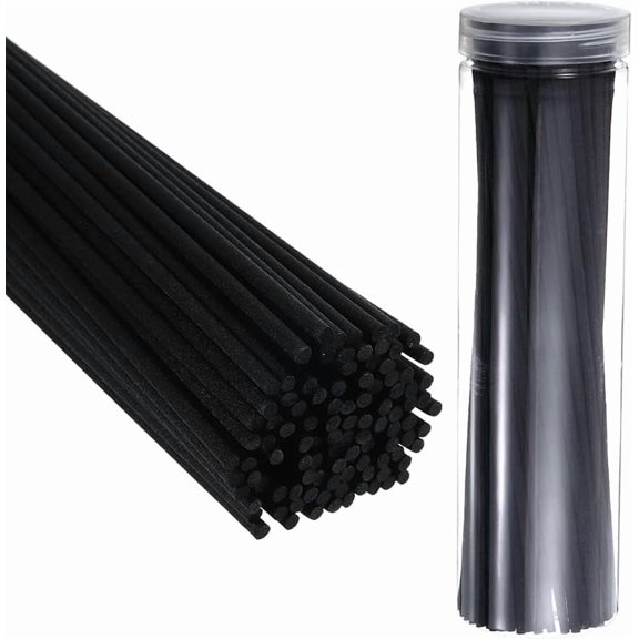 BRIG- 30CM/12Inch Reed Diffuser Sticks, 100 Pack Fiber Aroma Fragrance Refill Sticks Replacement with PET Bottle for Home Hotel Office Party Wedding, Black