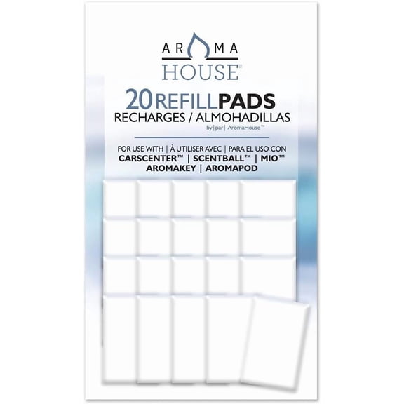 BRIG- Aromatherapy Diffuser Unscented Refill Pads for Essential Oil for Use with ScentBall, Carscenter Aromakey, Aromapod & Mio, 20 Count