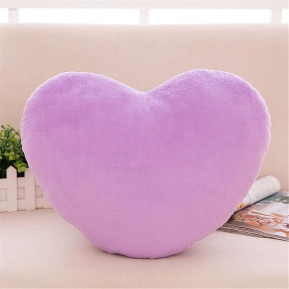 BRIG- Heart Shaped Plush Throw Pillow Purple