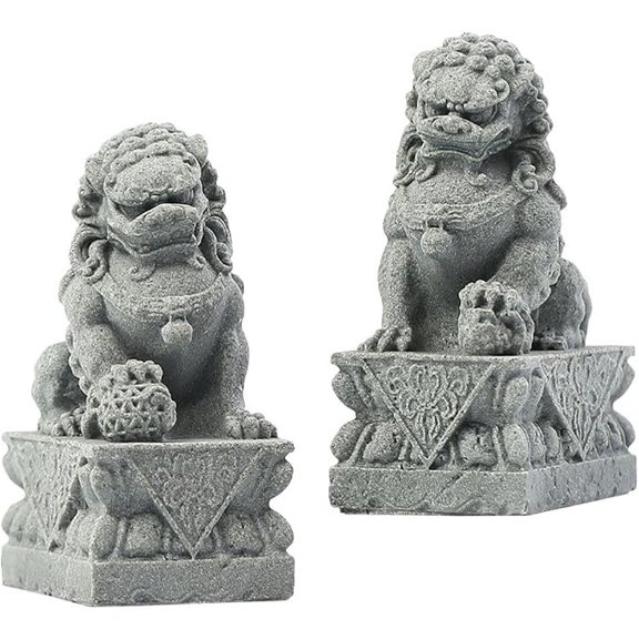 BRIG- Mini Lion Statues Pair Lion Figurines Decorative Statue for Home Office Desktop Mini Model Decor Micro Landscape Tabletop Ornament 2.36 X 1.73 X 1.02 in