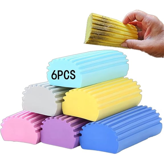 BRIG- Reusable Damp Cleaning Duster Sponges 6 Piece Multicolor