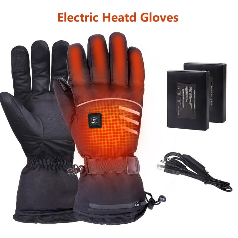 BRIGENIUS Heated Gloves with Rechargeable Battery Electric Winter Gloves  for Men Women L 