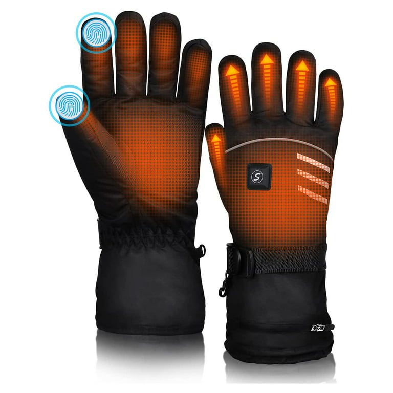 ThermalStep Heated Gloves for Men and Women – Battery Heated Gloves with  Magnetic Fastener – Electric Gloves for Women with 3 Heat Settings –