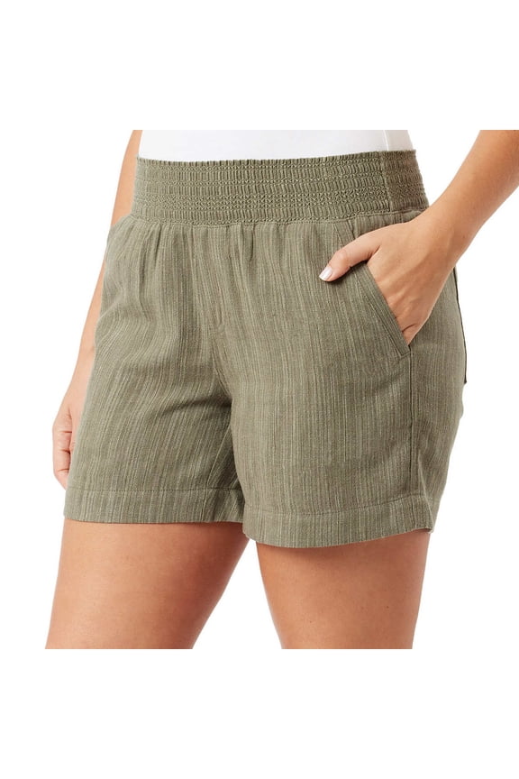 Ladies Linen Blend Shorts Womens PULL on Comfort Waistband NWT (1753531)