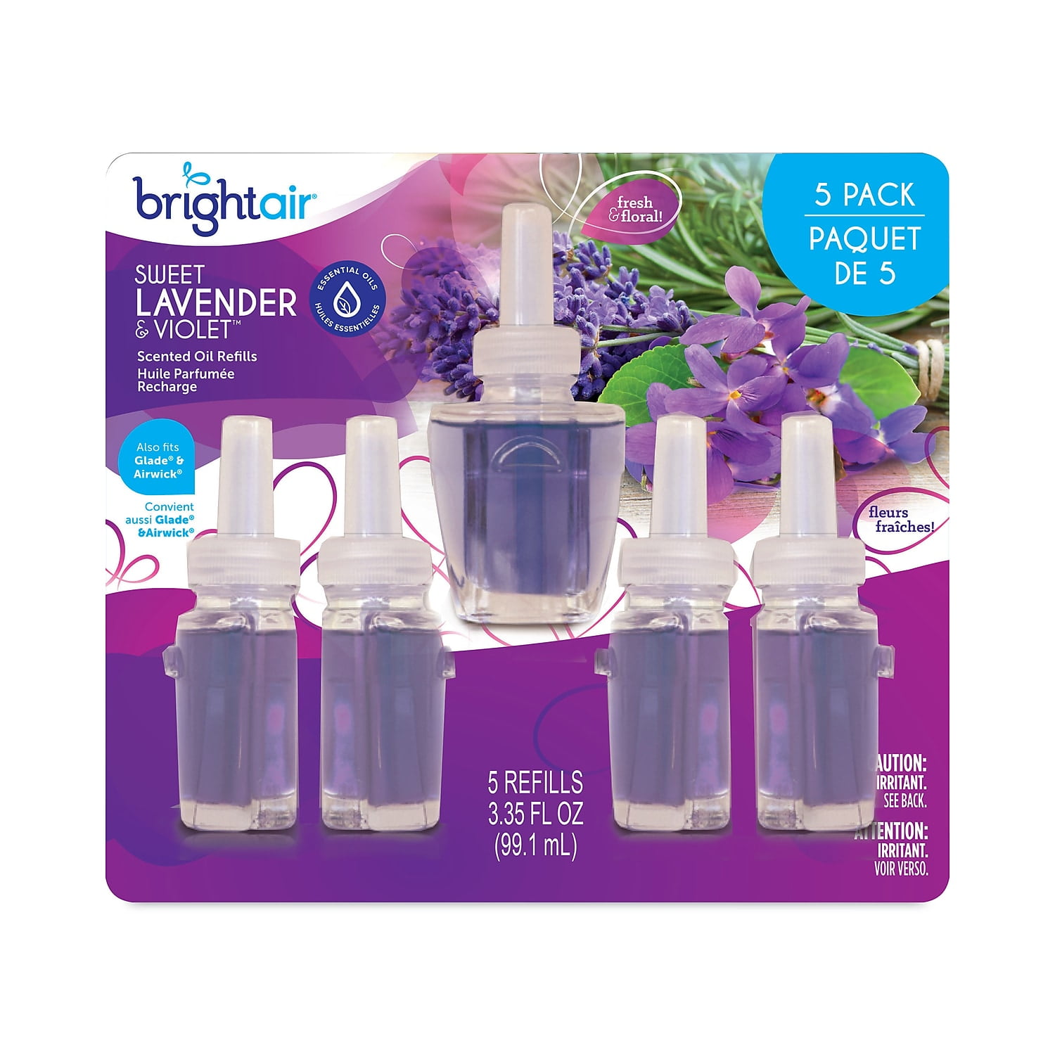 Electric Scented Oil Air Freshener Refill, Sweet Lavender and Violet, 0.67 oz Bottle, 5/Pack Electric Scented Oil Air Freshener Refill, Sweet Lavender and Violet, 0.67 oz Bottle, 5/Pack