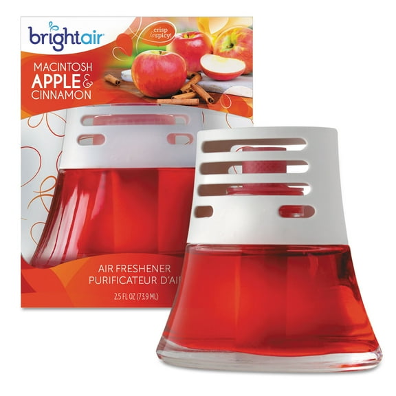 BRIGHT Air Scented Oil Air Freshener, Macintosh Apple and Cinnamon, Red, 2.5oz