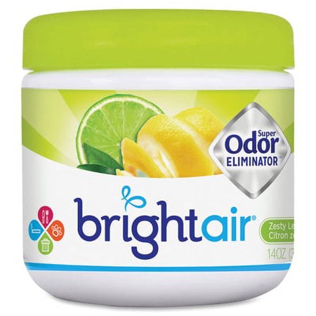BRIGHT Air-Super Odor Eliminator, Zesty Lemon And Lime, 14 Oz Jar, 6/Carton
