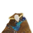 thumbnail image 1 of BRIGHT DROP FLASH 18KT GOLD PLATED AUSTRALIAN WHITE OPAL RING, 1 of 4