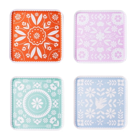 Bonjour Fête Fiesta Flag Large Paper Dinner Plates, Disposable Party Supplies, 8 Count, 10 Inch, Summer, Cinco De Mayo