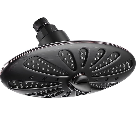 BRIGHT SHOWERS 11 Inch Rain Shower Head High Pressure Rainfall Showerhead for Bathroom, Adjustable Brass Swivel Ball Joint, 2 Spray Settings, Easy Tool Free Installation, Oil-Rubbed Bronze