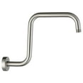thumbnail image 1 of BRIGHT SHOWERS 13 Inch Shower Head Extension Arm with Flange S Shaped High Rise Extender, Long Stainless Steel Rainfall Shower Head Pipe Arm, Brushed Nickel, 1 of 5