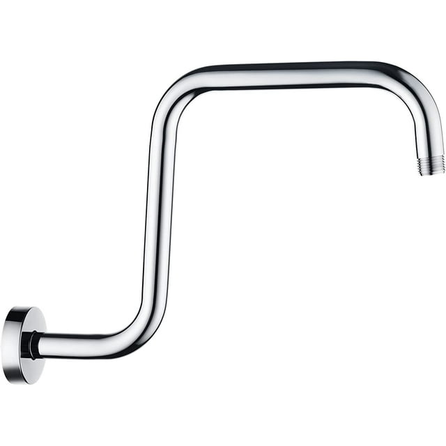BRIGHT SHOWERS 13 Inch Shower Head Extension Arm with Flange S Shaped