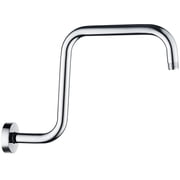 BRIGHT SHOWERS 13 Inch Shower Head Extension Arm with Flange S Shaped High Rise Extender, Long Stainless Steel Rainfall Shower Head Pipe Arm, Chrome