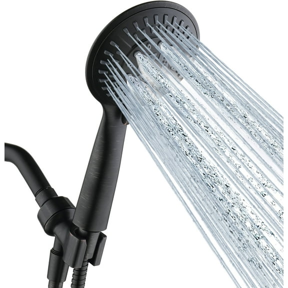 BRIGHT SHOWERS 9 Spray Settings Handheld Shower Head Set High Pressure Oil-Rubbed Bronze Hand Held Showerhead with 60 Inch Flexible Shower Hose and Adjustable Shower Arm Mount Bracket