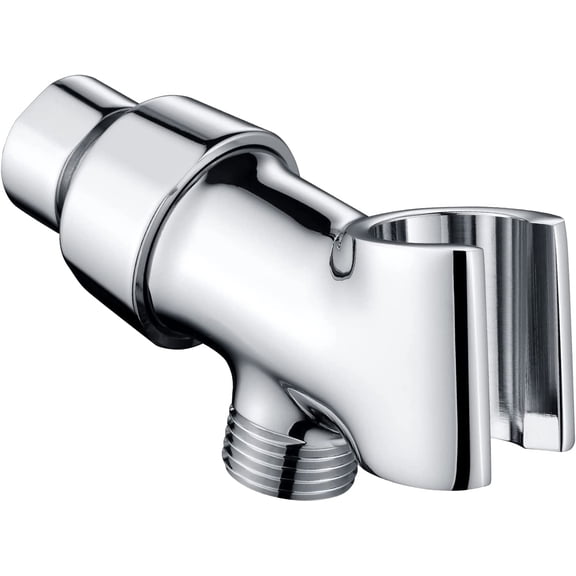 BRIGHT SHOWERS All Metal Shower Head Holder for Handheld Shower Head, Adjustable Shower Arm Mount with Universal Wall Hook Bracket, Chrome