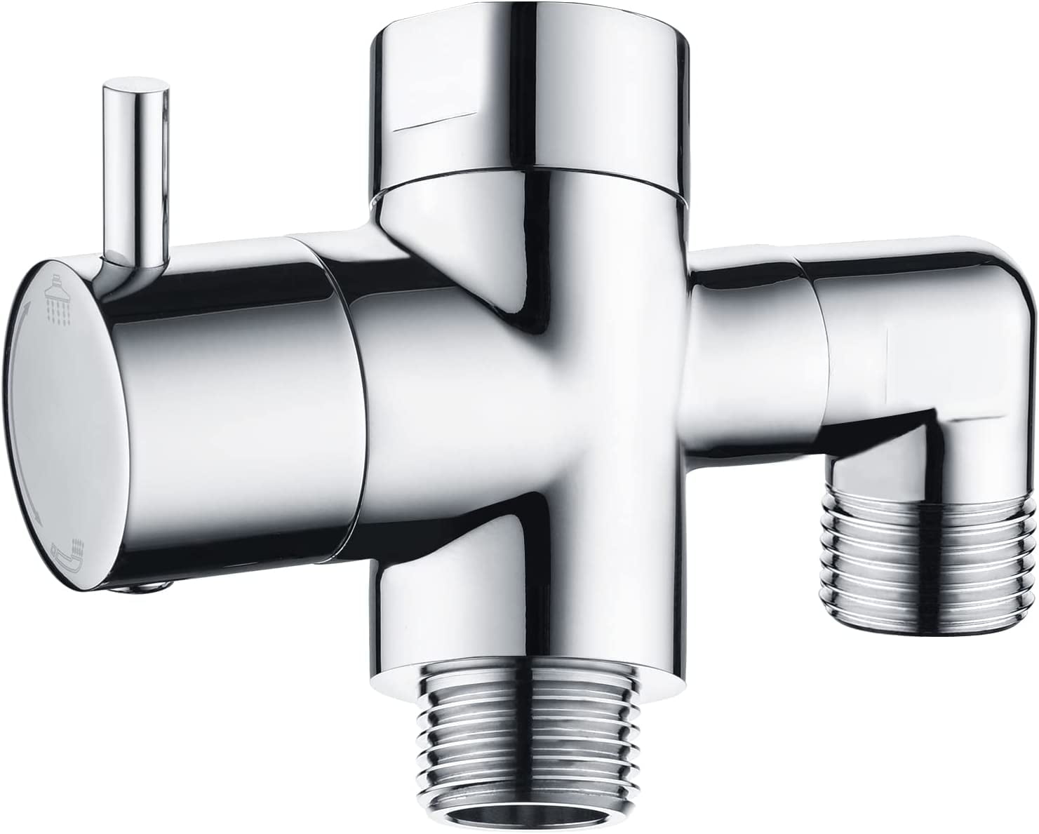 Guoguiming 3-Way Shower Arm Diverter Valve – Solid Brass, G1/2 Thread, Chrome Finish For Handheld & Fixed Showerheads