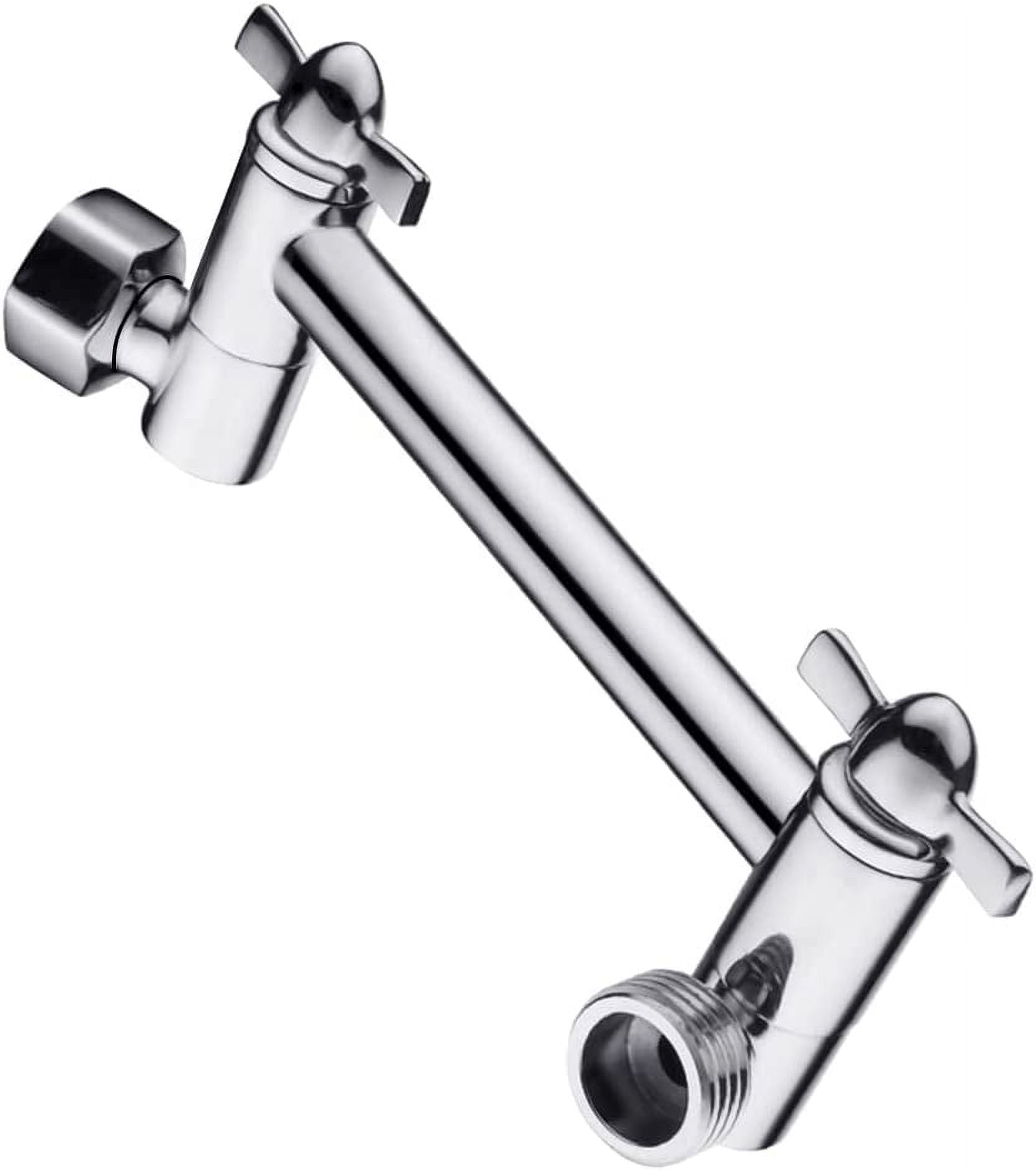 Bright Showers Brass Shower Arm Extender, Easy Install, Fixed Shower Head, 5 Inch Adjustable