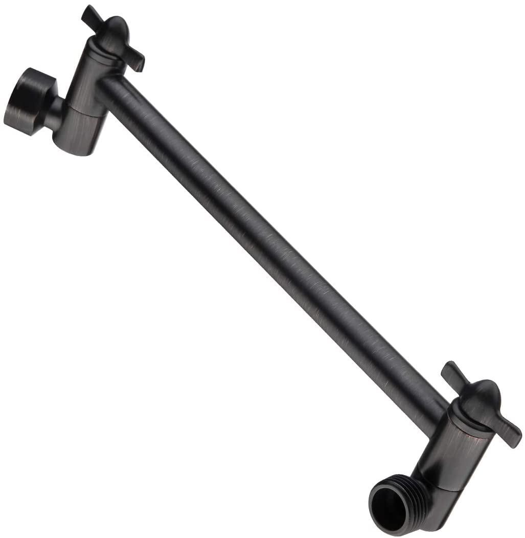 BRIGHT SHOWERS Brass Shower Head Extension Arm for Rain and Handheld