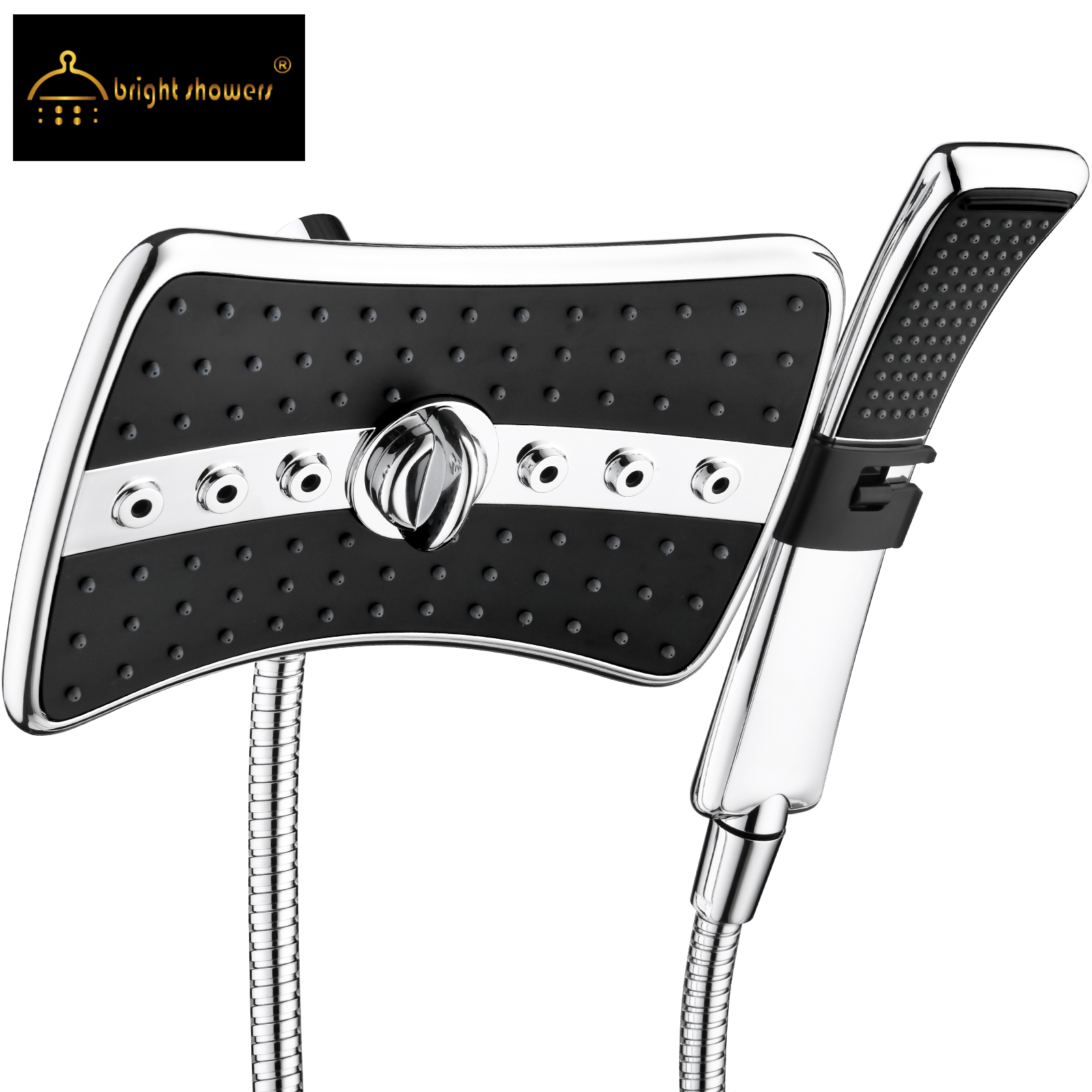 HotelSpa 30Setting Dual Shower Heads Combo with Extra Long 6 ft. Stainless Steel Shower Hose