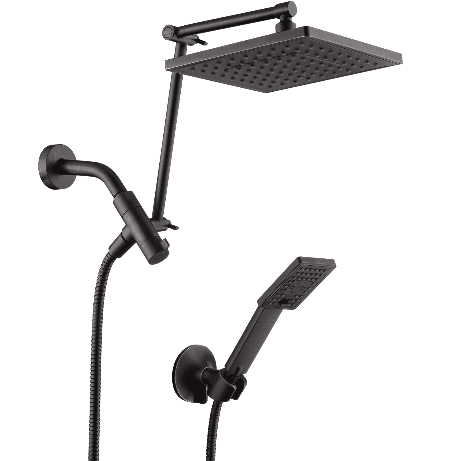 BRIGHT SHOWERS High Pressure Rain Shower Head Combo with Double ...