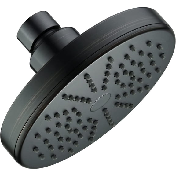 BRIGHT SHOWERS High Pressure Rain Showerhead Fixed Shower Head Angle Adjustable High Pressure Bathroom Showerhead with Anti-Clogging Silicone Nozzles, 1-Min Installation, Oil Rubbed Bronze
