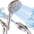 thumbnail image 1 of BRIGHT SHOWERS High Pressure Shower Head with Handheld, 9 Spray Settings Showerhead Built in Power Wash to Clean Tub and Pets, Extra Long 69" Hose, Adjustable Bracket, Brushed Nickel, 1 of 8