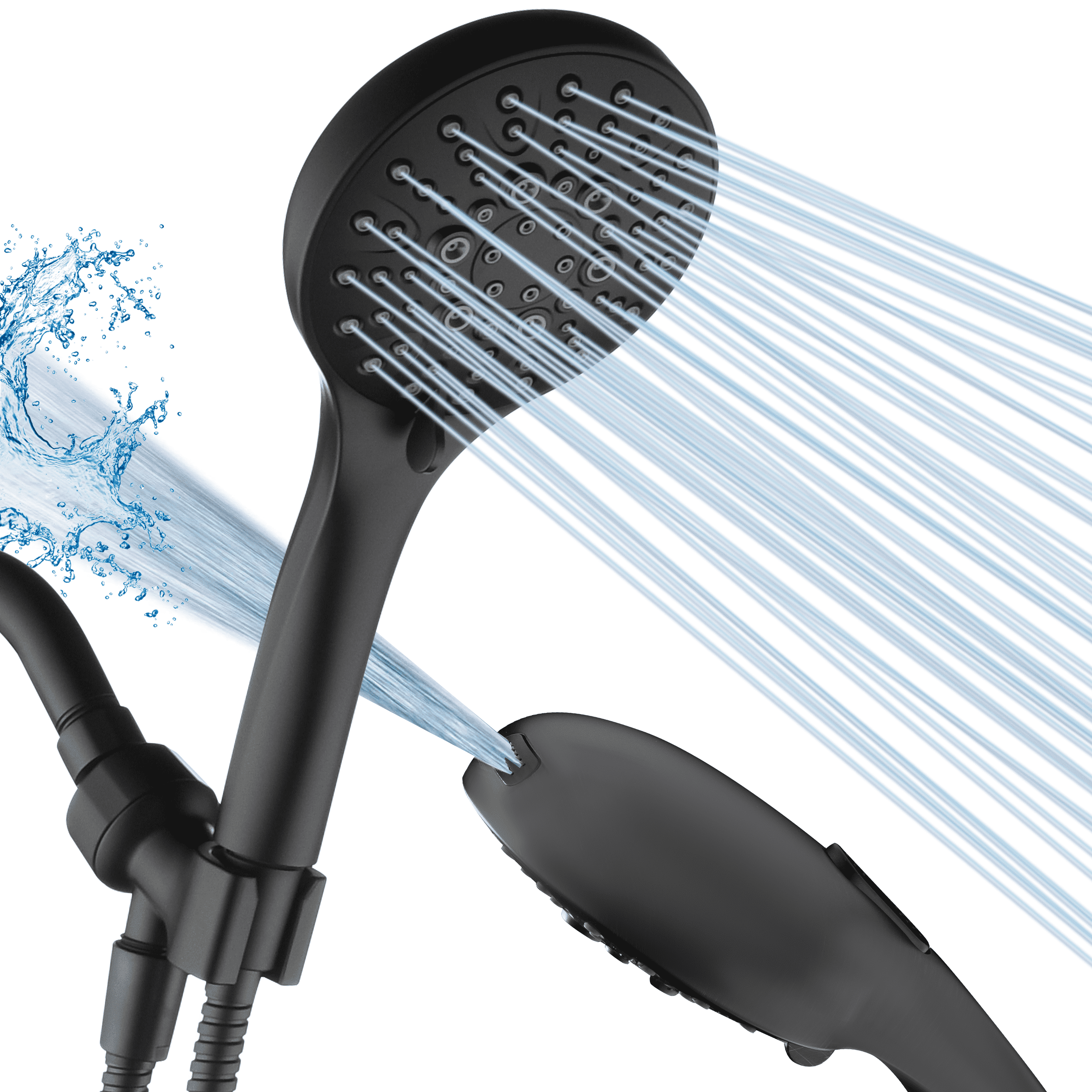 BRIGHT SHOWERS High Pressure Shower Head with Handheld, 9 Spray ...