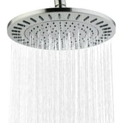 BRIGHT SHOWERS Rain Shower Head, 9 inch High Pressure Waterfall Showerhead with Adjustable Angle and Anti-clogging Silicone Nozzles, Luxury Bathroom Overhead Rainfall Shower Head, Brushed Nickel