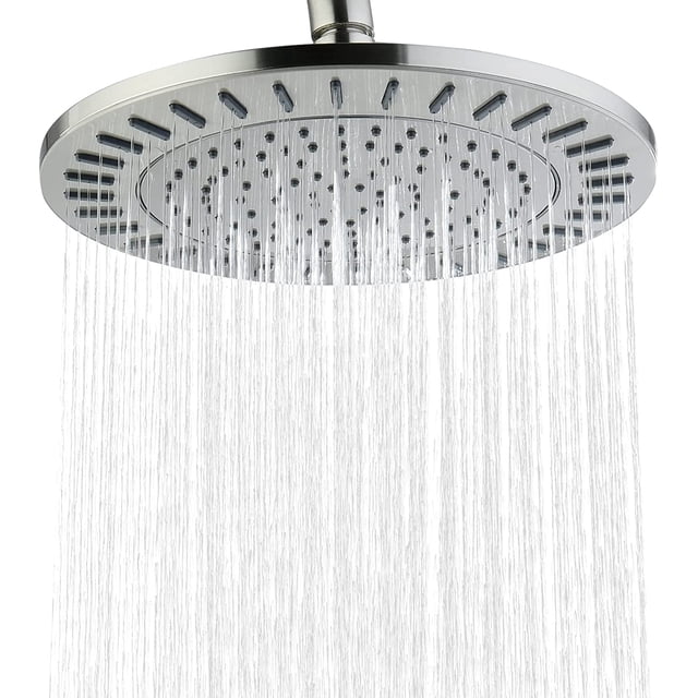 BRIGHT SHOWERS Rain Shower Head, 9 inch High Pressure Waterfall ...