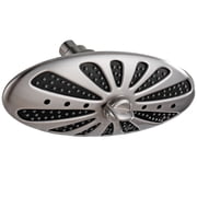 BRIGHT SHOWERS Rain Shower Head for Bathroom High Pressure Rainfall Showerhead with Adjustable Brass Swivel Ball Joint, 2 Spray Settings, Easy Tool Free Installation, Brushed Nickel