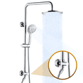 thumbnail image 1 of Bright Showers Rain Shower Heads System, Rainfall & Handheld Shower Combo with Height Adjustable Holder, Solid Brass Rail, 60" Long Hose, Chrome, 1 of 8
