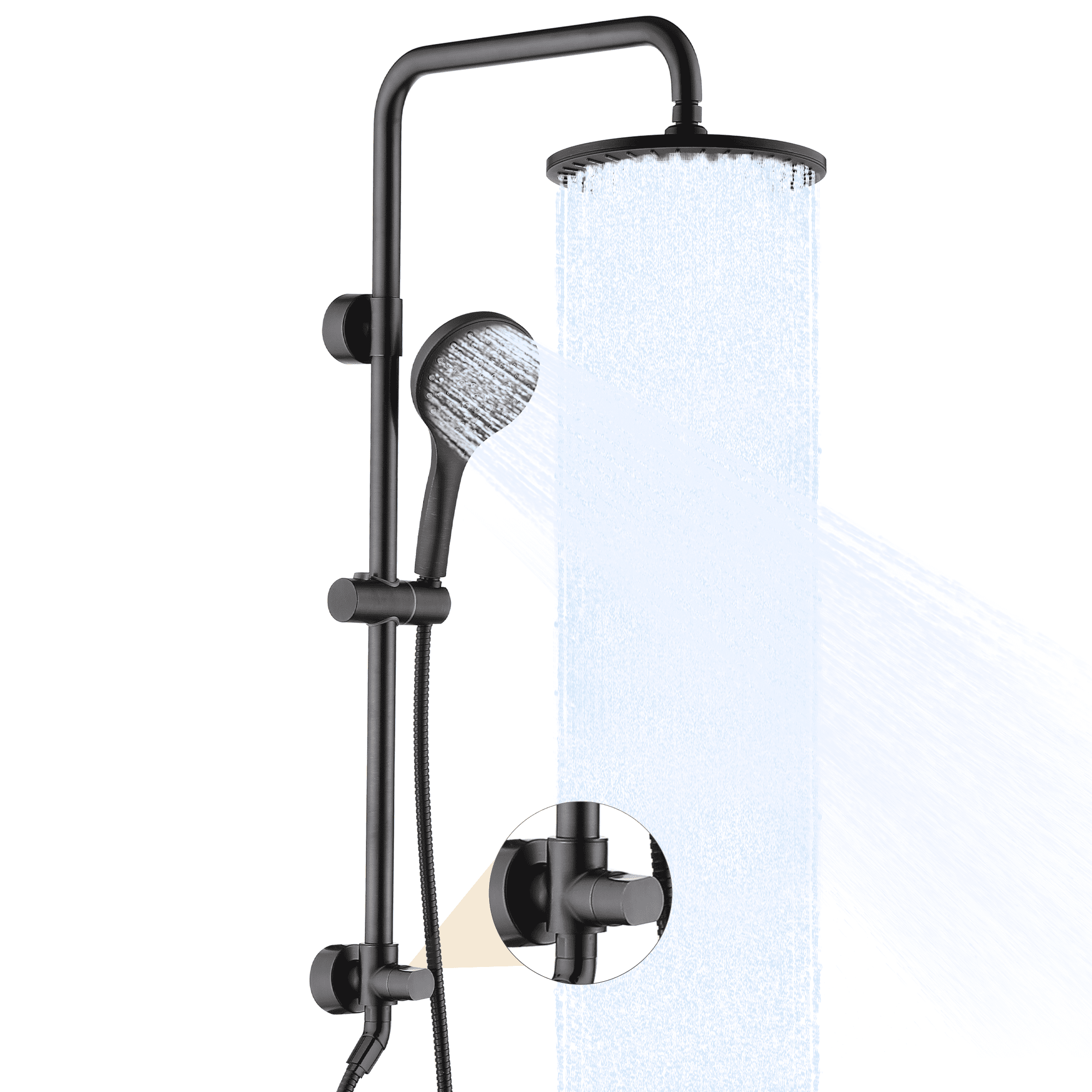 Bright Showers Rain Shower Heads System, Rainfall & Handheld Combo with ...