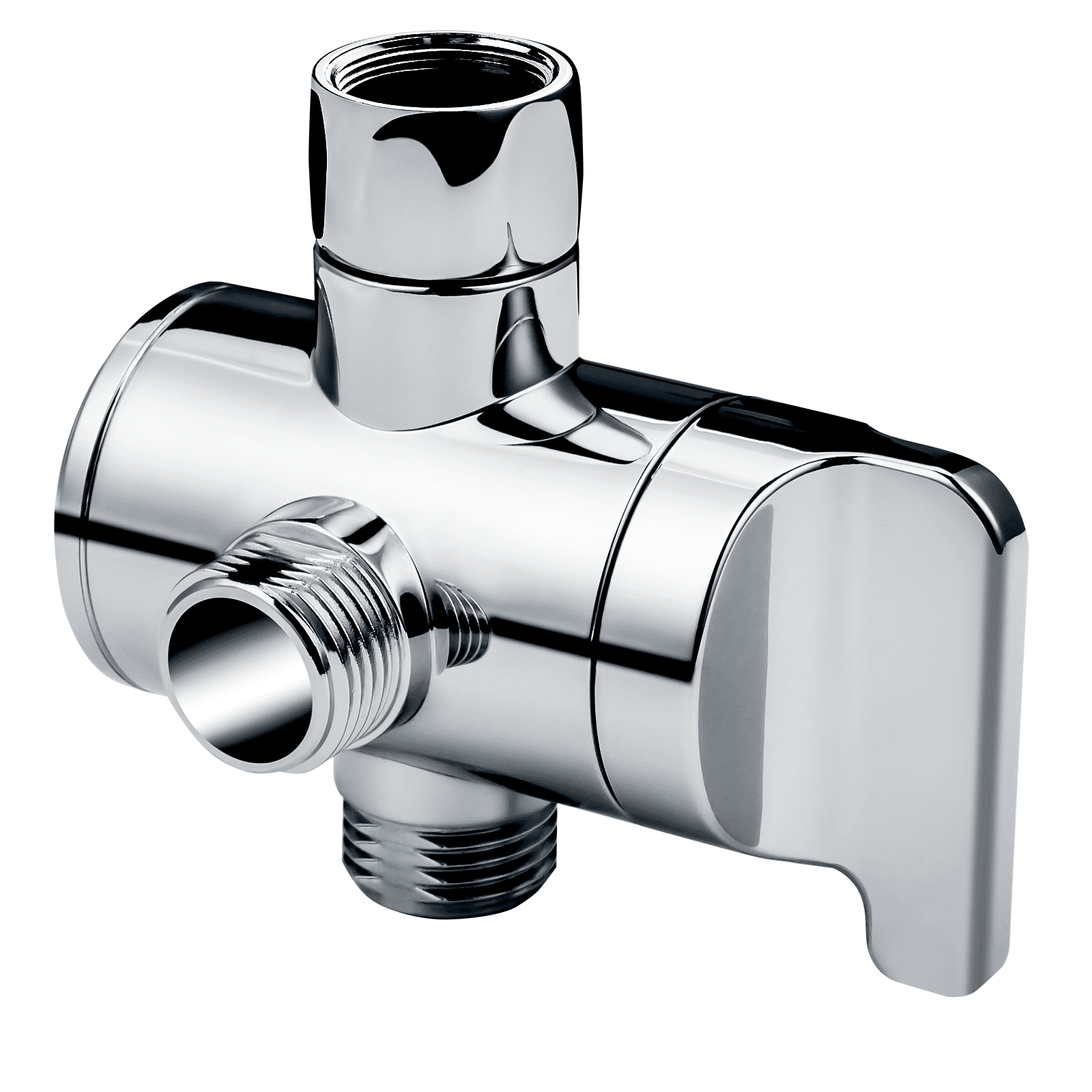 Chrome 3-Way Shower Arm Diverter Valve with Brass Slip Nut