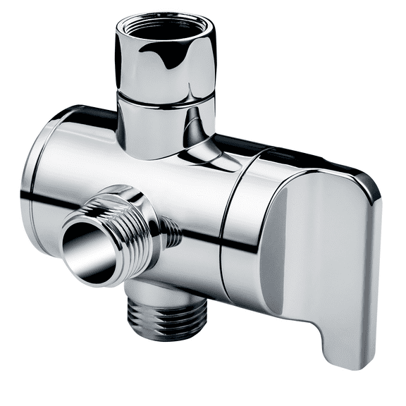 BRIGHT SHOWERS Shower Arm Diverter Valve for Hand held Showerhead and Fixed Spray Head, 3-Way Shower Head Diverter Valve, Chrome