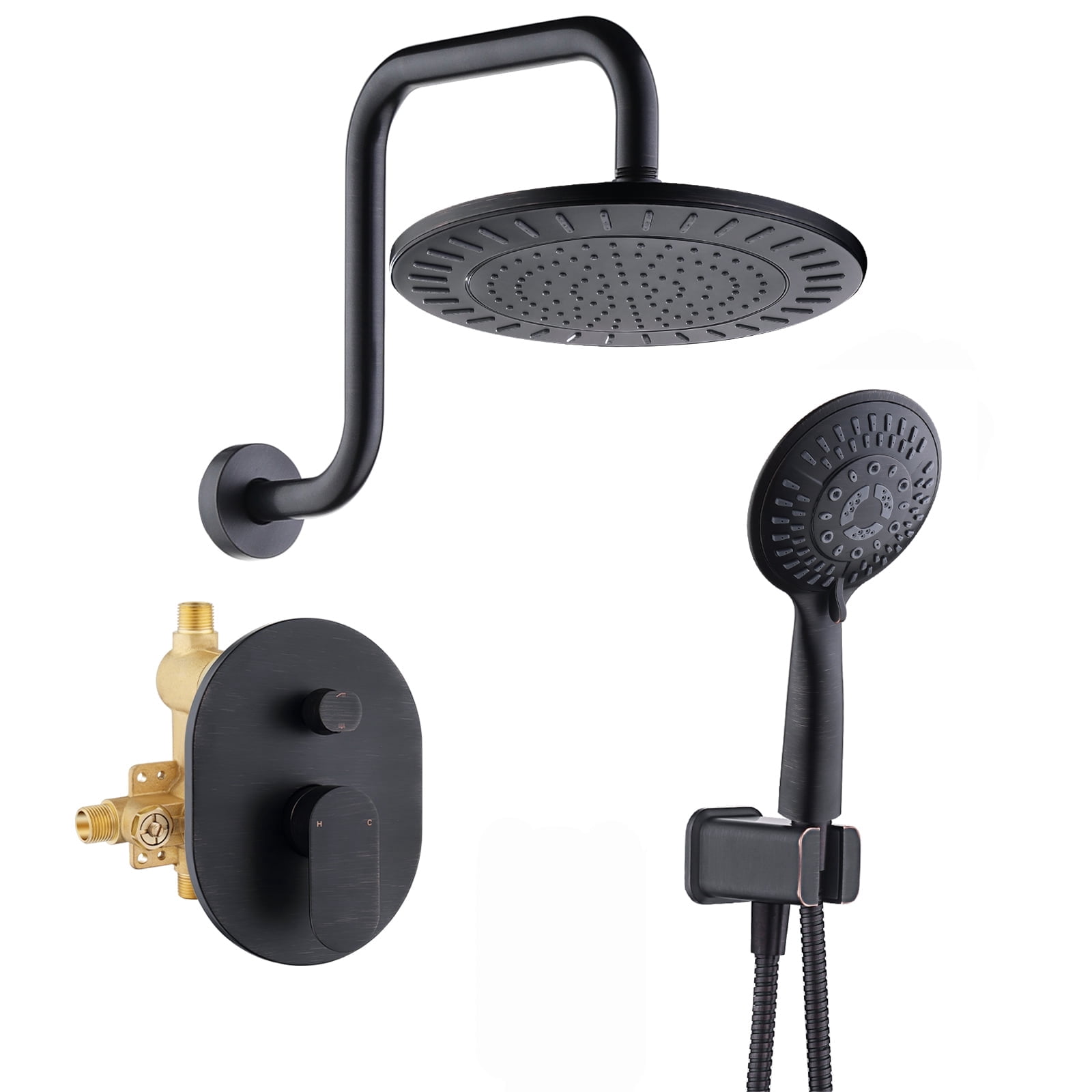BRIGHT SHOWERS Shower Faucet Set, Shower System with Rain Shower Head ...