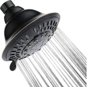 BRIGHT SHOWERS Shower Head High Pressure Rain Showerhead 5 Spray Setting Fixed Shower head Angle Adjustable Bathroom Showerhead, Oil Rubbed Bronze