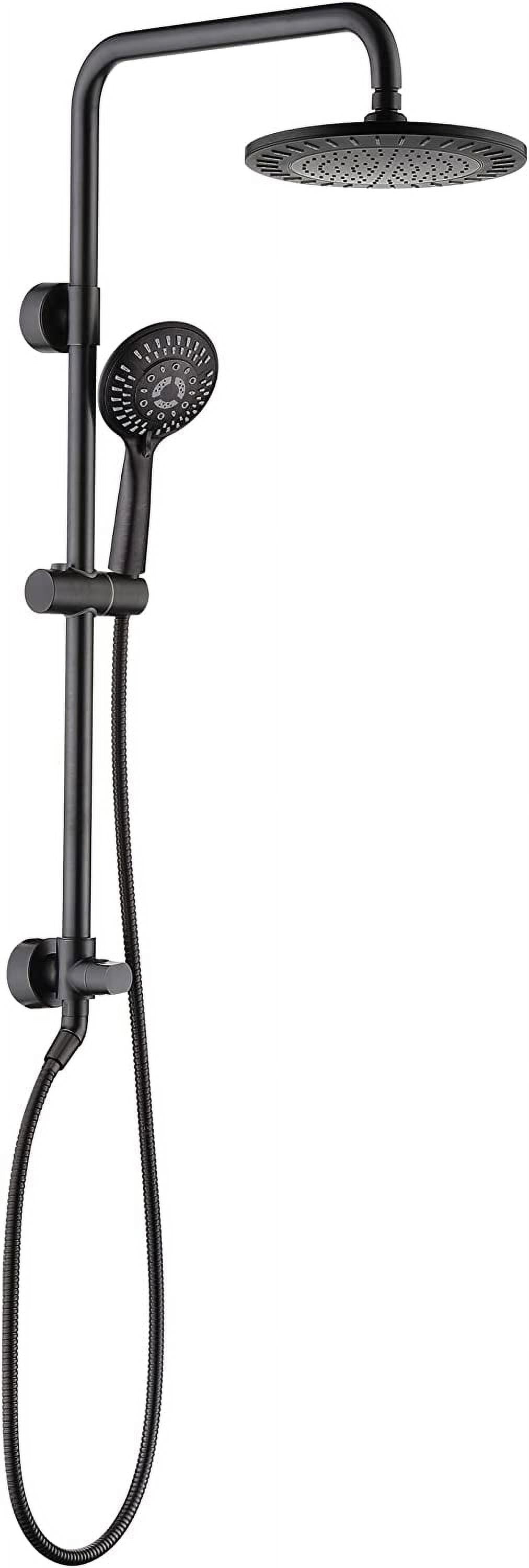 Oil Rubbed Bronze Adjustable Dual Shower System with Brass Rail