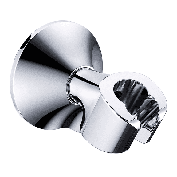 BRIGHT SHOWERS Strong Adhesive Shower Head Holder with Dual Angle Adjustable, Wall Mounted Handheld Shower Bracket, Easy Installation, Screw Mounting Options, Chrome