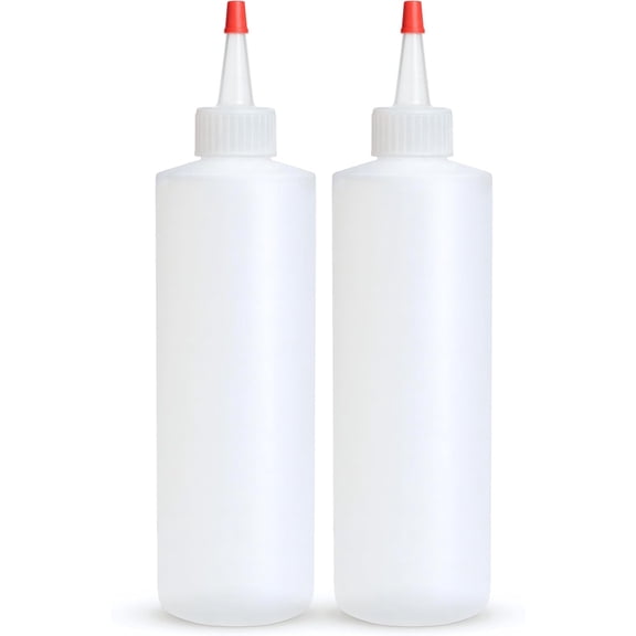 BRIGHTFROM Condiment LDPE Leak Proof Squeeze Bottles, 8 oz, Pack of 2